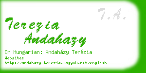 terezia andahazy business card